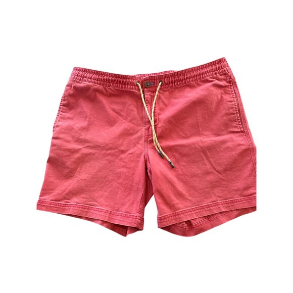 George Mens XL Red Drawstring Cotton Shorts Back Button Pockets Casual Fit - Picture 3 of 5
